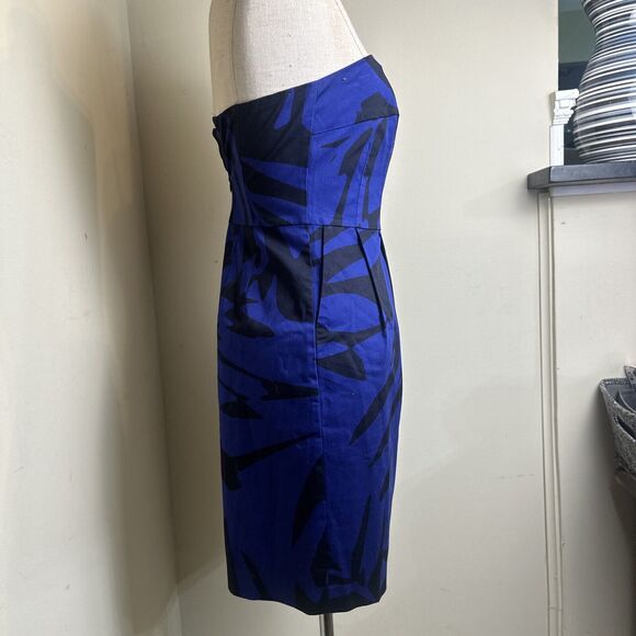 EXPRESS Design Studio Halter Strapless Blue Black Mini Dress Size 4 EUC - Picture 8 of 9